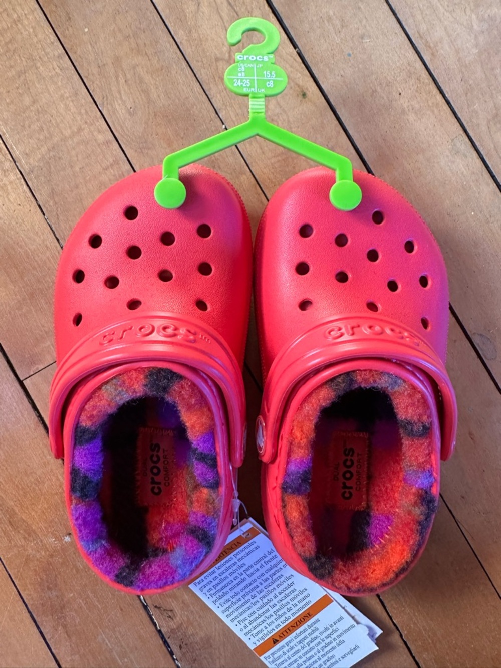 Crocs Kids Classic Lined Clog - Pink